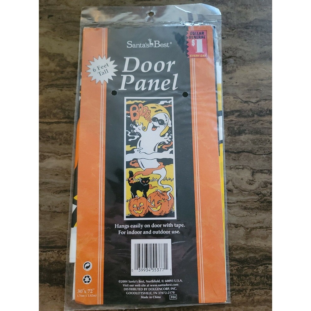 Santa's Best Halloween Ghost Door Panel New Old Stock Black Cat Indoor/outdoor